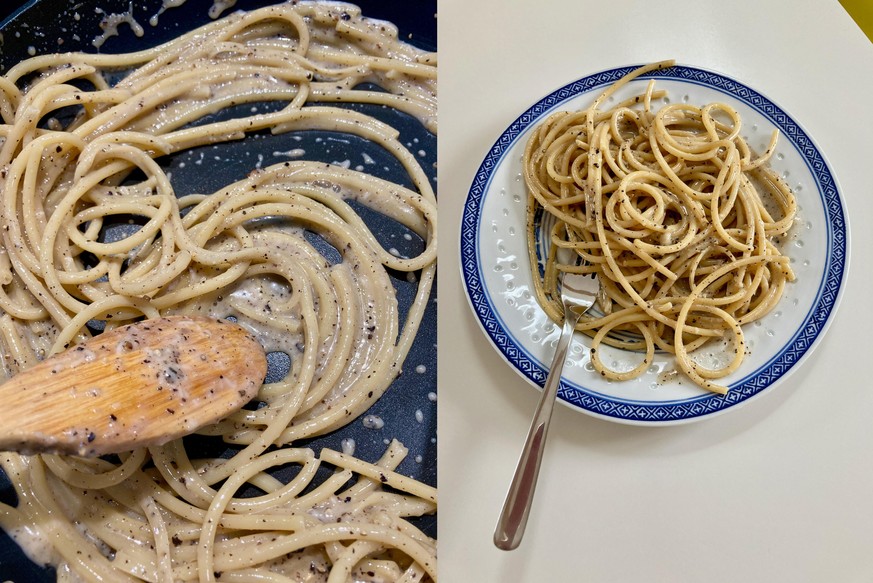 Geschafft! Nach x-mal Scheitern habe ich die perfekte Cacio e Pepe hinbekommen 💪💪💪
