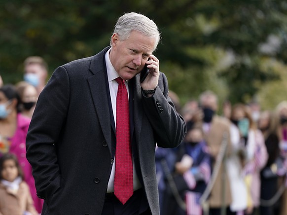 Mark Meadows, Stabschef im Wei�en Haus, Ende Oktober auf dem S�drasen des Wei�en Hauses. Foto: Patrick Semansky/AP/dpa