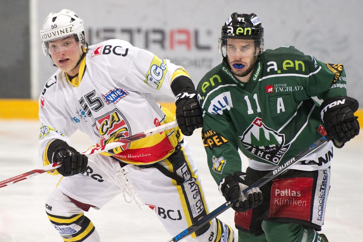 Knappes Duell im ersten Spiel: Olten und Ajoie schenken sich nichts.