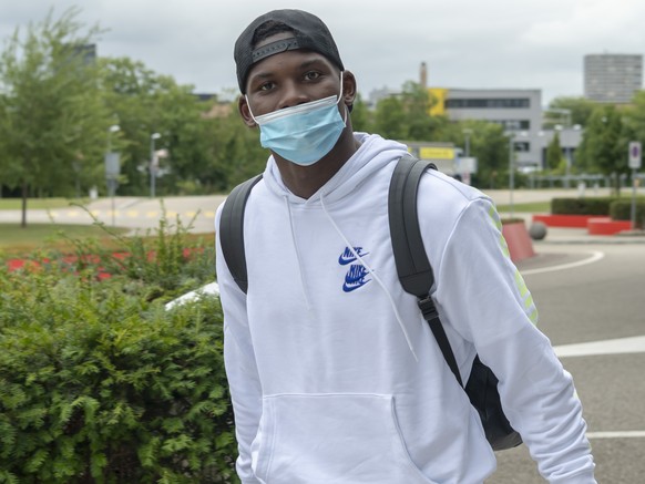 Breel Embolo beim Zusammenzug der Schweizer Fussballnationalmannschaft in Pratteln, am Montag, 30. August 2021. (KEYSTONE/Georgios Kefalas)