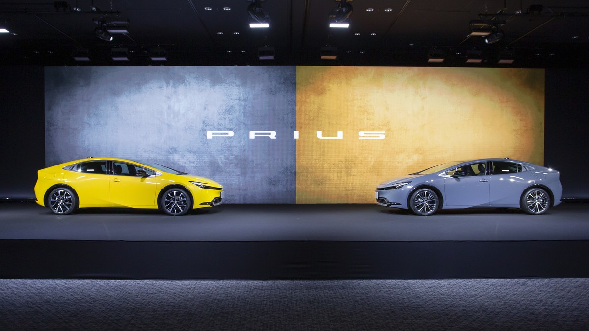 This photo provided by Toyota Motor Corporation shows new Toyota gas-electric Prius hybrid models. The new Toyota gas-electric Prius hybrid not only comes with more power, acceleration and driving ran ...