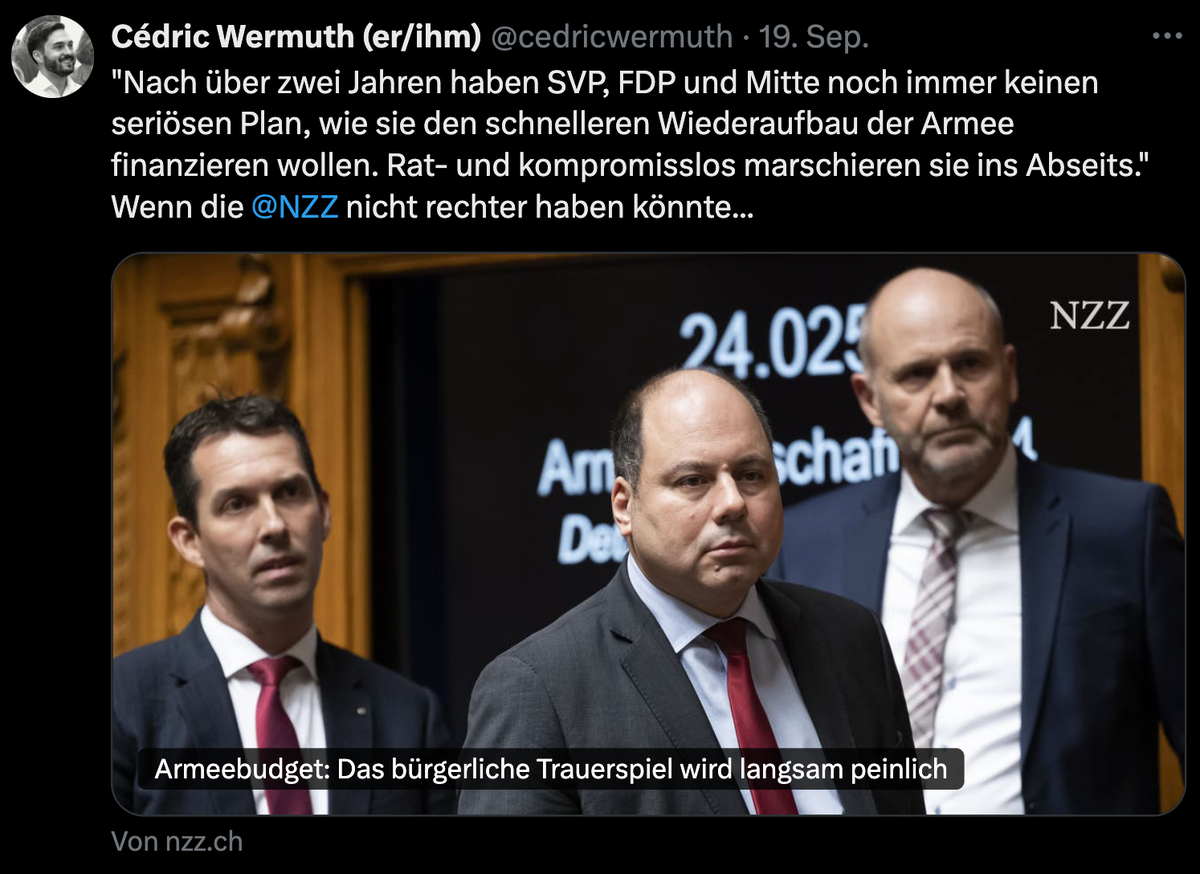 Tweet von Cédric Wermuth