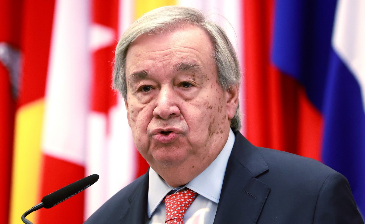 epa13314984 United Nations (UN) Secretary General Antonio Guterres delivers his speech during Foreign Policy Circle Talks in Jakarta, Indonesia, 19 October 2026. Guterres is visiting Indonesia to stre ...
