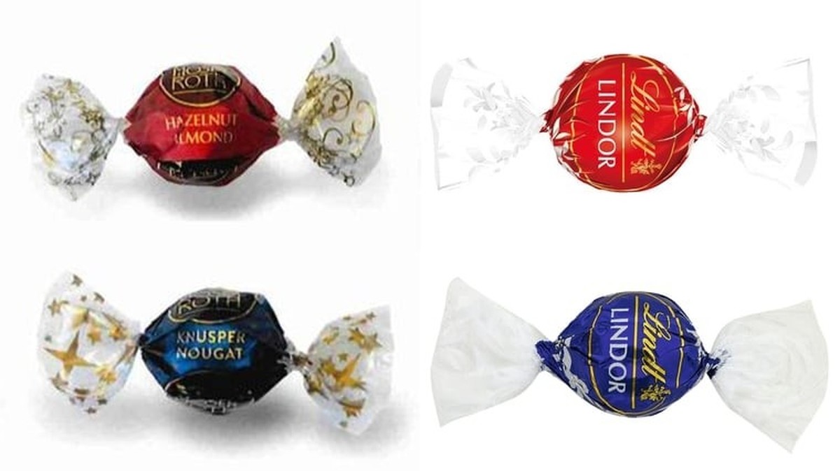 Le jeu des sept différences. À gauche, les chocolats vendus chez Aldi, à droite, ceux de Lindt.