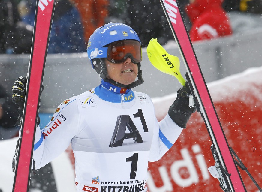 Der Schwede Mattias Hargin feiert in Kitzbühel seinen ersten Sieg im Weltcup.