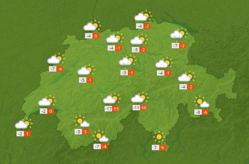 Wetter am Donnerstag: Alles unter Null, ausser im Tessin.