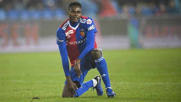 Basels Dimitri Oberlin nach einer verpassten Chance, im Fussball Meisterschaftsspiel der Super League zwischen dem FC Basel 1893 und dem BSC Young Boys im Stadion St. Jakob-Park in Basel, am Sonntag,  ...