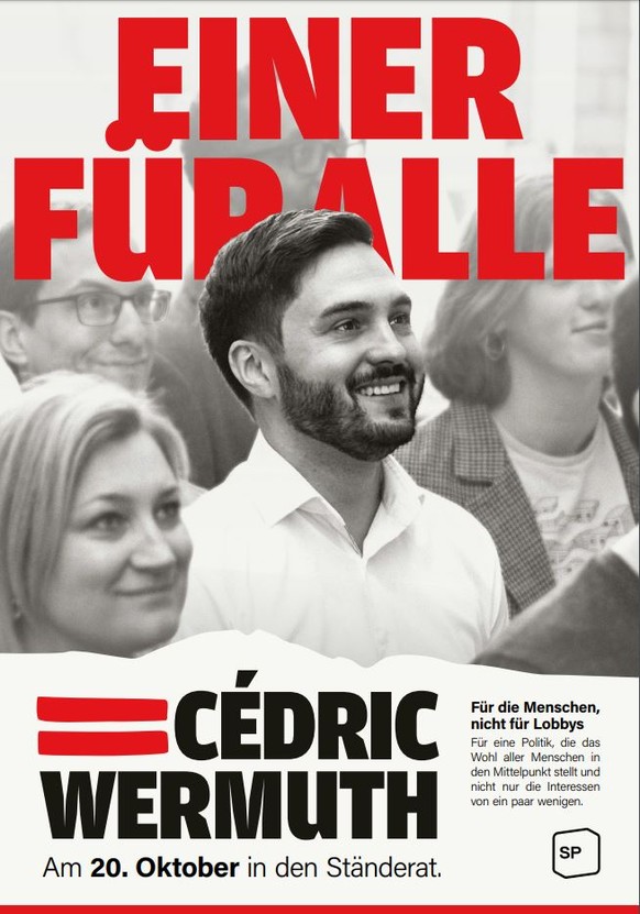 Das neue Wahlplakat von Cédric Wermuth.