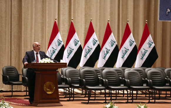 Haider al-Abadi vor seiner Vereidigung im irakischen Parlament.&nbsp;