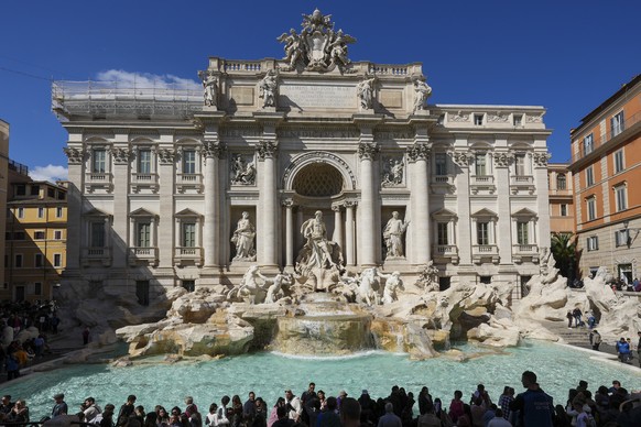 A view of Rome's Trevi Fountain, Wednesday, March 19, 2025. (AP Photo/Andrew Medichini)
Italy Trevi Fountain Waterworks