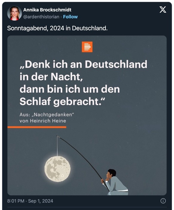 Tweet zu AfD-Wahlerfolg und Rechtsrutsch in Deutschland.