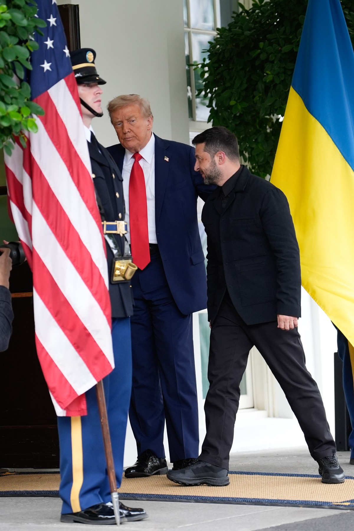 U.S. President Donald Trump welcomes Ukraine President Volodymyr Zelensky to the West Wing of the White House on August 8, 2025 in Washington, D.C. Trump is hosting Zelensky and other European leaders ...