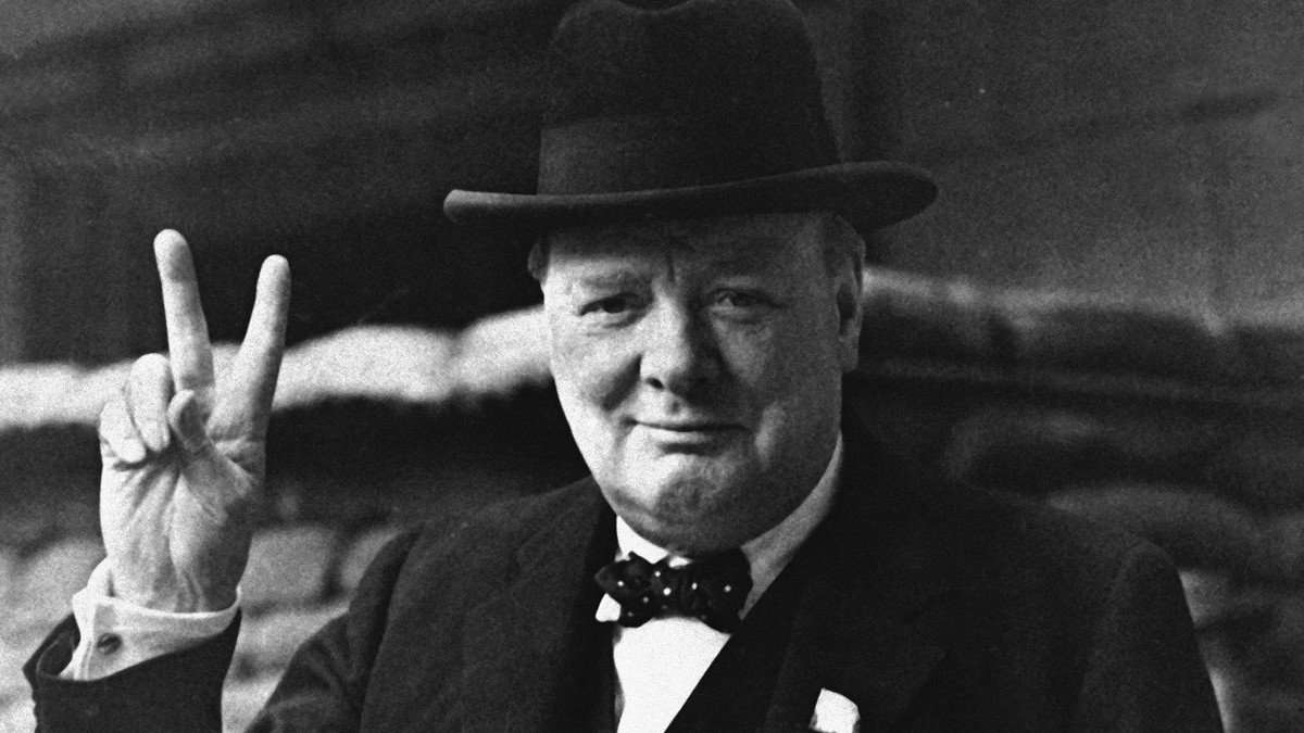 FILE - This is a Aug. 27, 1941 file photo of British Prime Minister Winston Churchill as he gives his famous " V for Victory Salute" . Churchill Britain's famous World War II prime mini ...