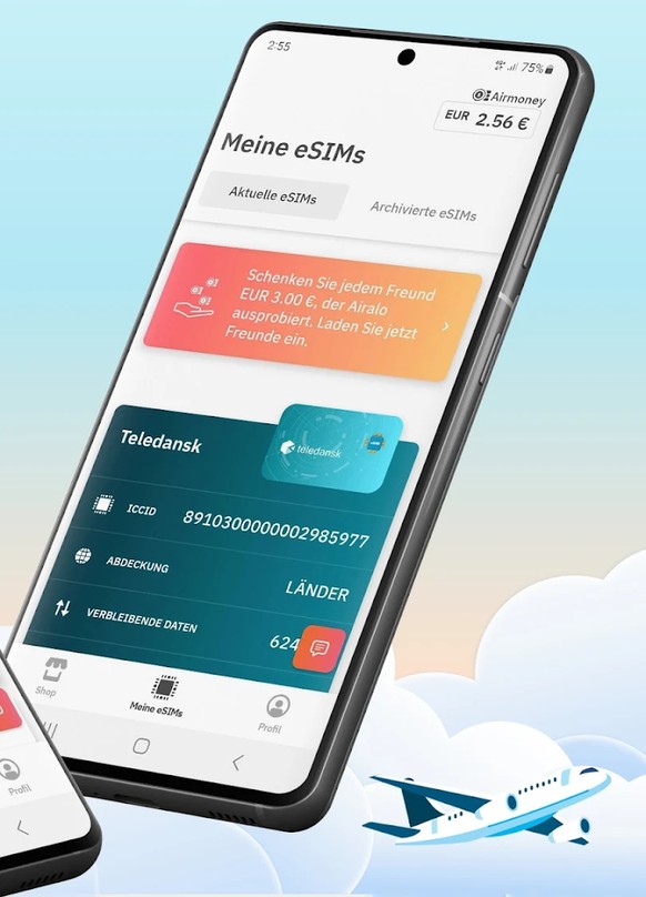 Digitale eSIM in über 200 Ländern einfach nutzen.