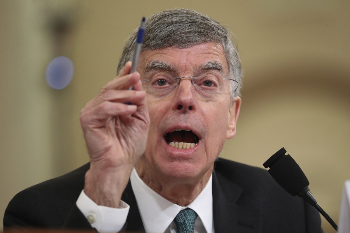 Top U.S. diplomat in Ukraine William Taylor testifies before the House Intelligence Committee on Capitol Hill in Washington, Wednesday, Nov. 13, 2019, during the first public impeachment hearing of Pr ...