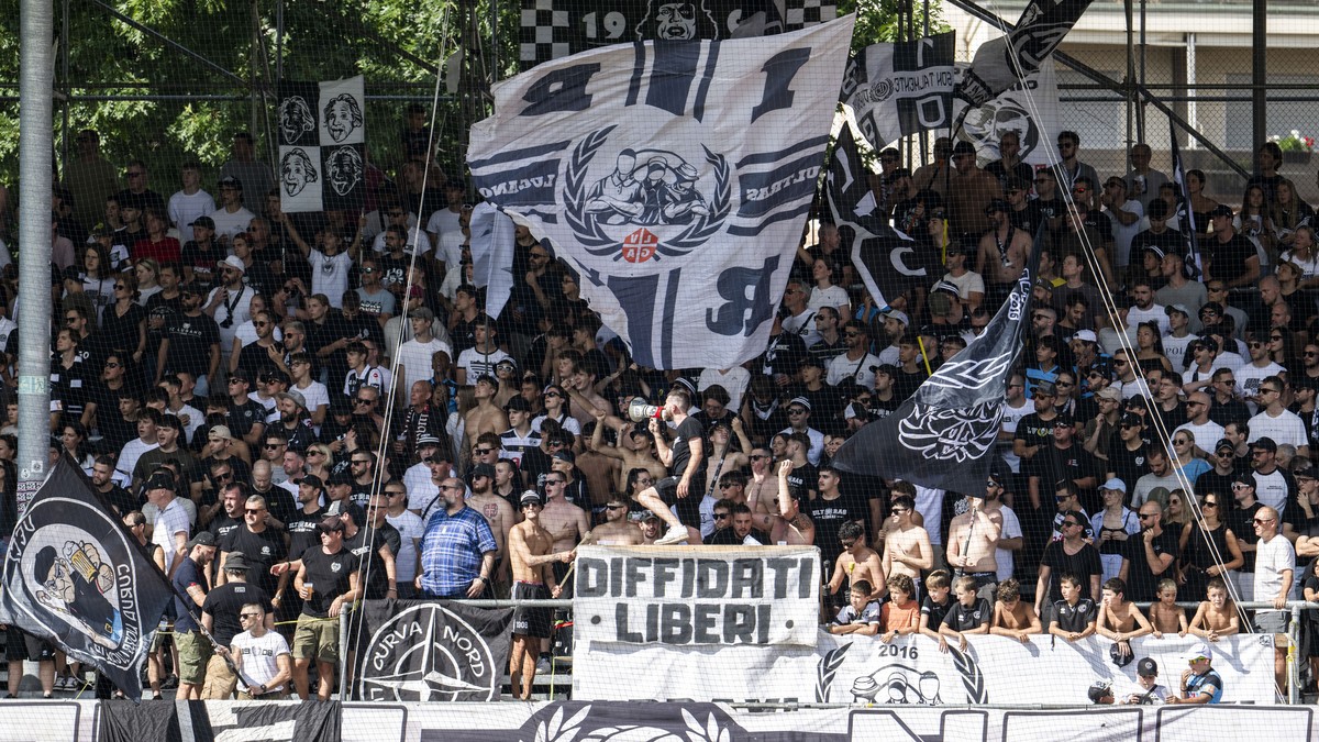 between FC Lugano and FC Thun at the Cornaredo Stadium in Lugano, Sunday, July 27, 2025. (KEYSTONE/Ti-Press/Pablo Gianinazzi)