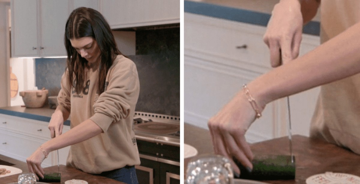 Si elle prépare à manger aussi lentement qu'elle coupe un concombre, on est encore là demain.
