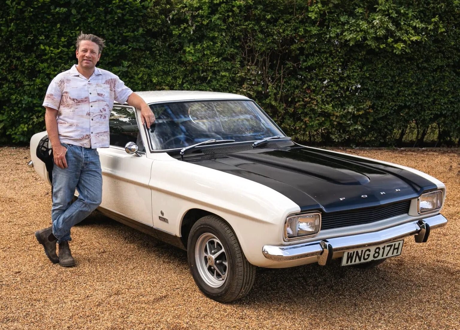 Jamie Oliver&#039;s 1970 Ford Capri 3000GT – with the Essex V6.
https://www.classiccarauctions.co.uk/1970-ford-capri-3000gt-mk1-recc32267-1-stoneleigh-0924?pn=1&amp;el=6759&amp;pp=100