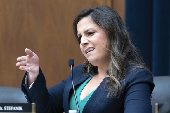 Republican Conference Chair Rep. Elise Stefanik, R-N.Y., questions Columbia University president Nemat Shafik during the House Committee on Education and the Workforce hearing on &quot;Columbia in Cri ...