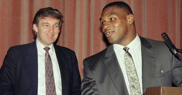 Donald Trump und Mike Tyson (1988).<br data-editable="remove">