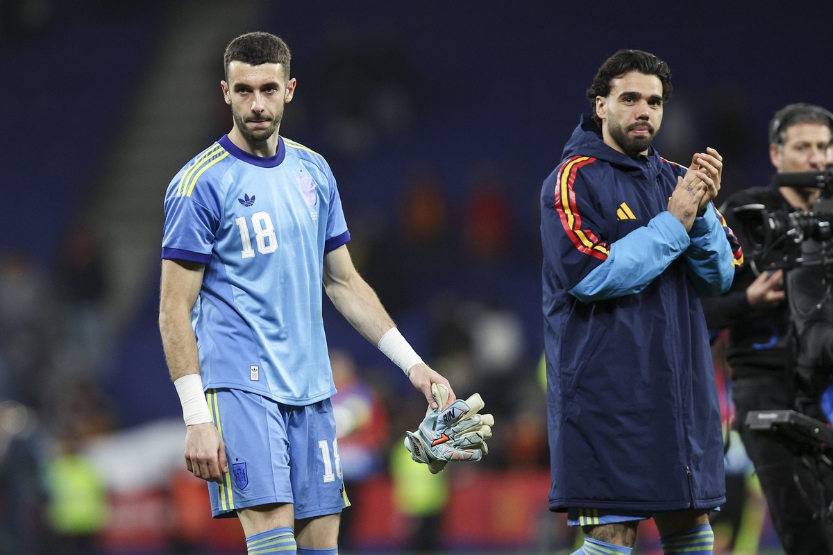 Spain Vs Egypt - national team, Nationalteam Friendly Match 18 Joan Garcia of Spain and 01 David Raya of Spain during the friendly match between the Spanish and Egyptian national teams at RCD Stadium  ...