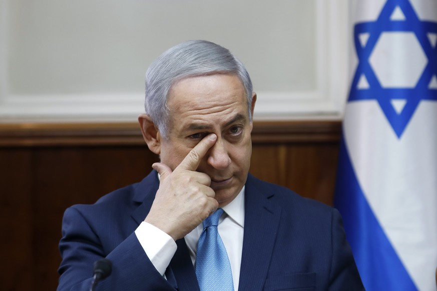 epa06514369 Israeli Prime Minister Benjamin Netanyahu attends the weekly cabinet meeting at the Prime Minister&#039;s office in Jerusalem, 11 February 2018. Media reports state that Benjamin Netanyahu ...