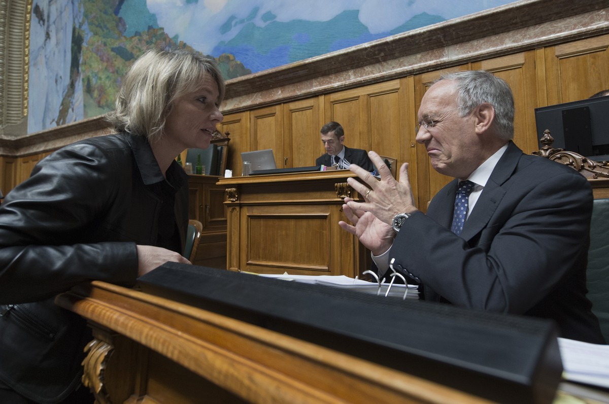 Lob von Elisabeth Schneider-Schneiter (hier im Gespräch mit Bundesrat Johann Schneider-Ammann): «Gerhard&nbsp;Pfister hat die Qualitäten eines Parteichefs.»