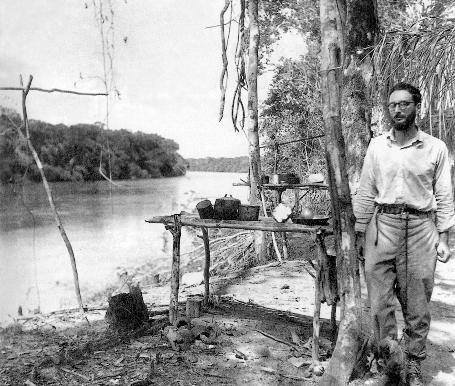 UNSPECIFIED - OCTOBER 15: French anthropologist Claude Levi-Strauss (n1908) in Amazonia in Brazil c. 1936 (Photo by Apic/Getty Images)
