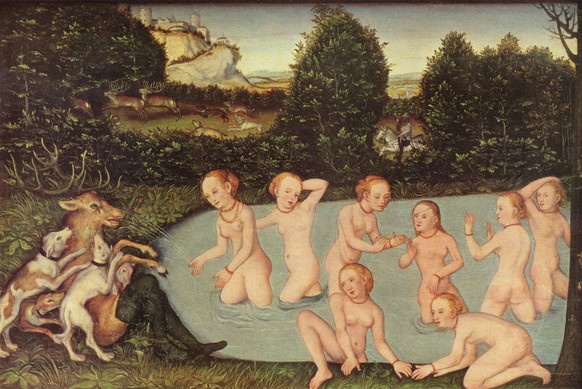 Lucas Cranach der Ältere, um 1540, Diana und Actaeon