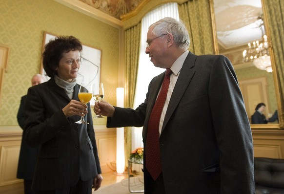 Widmer-Schlumpf und Blocher im Bundeshaus.