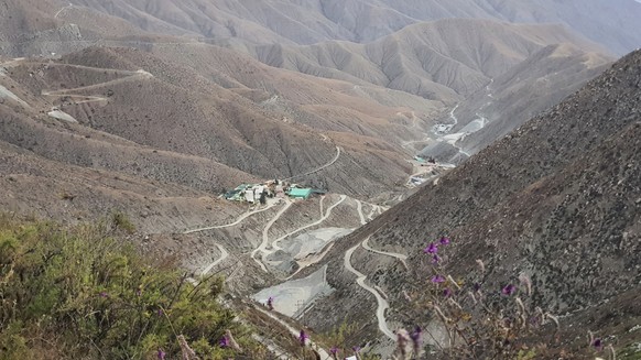 View of the SERMIGOLD mine in Arequipa, Peru, Sunday, May 7, 2023. The Public Ministry confirmed the death of 27 miners, who were trapped early Saturday morning due to an explosion in a tunnel inside  ...