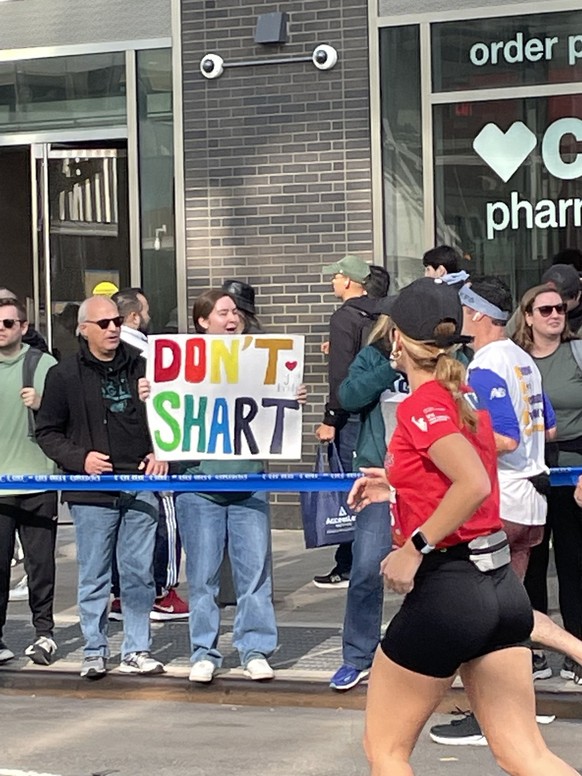 Signs at the New York Marathon