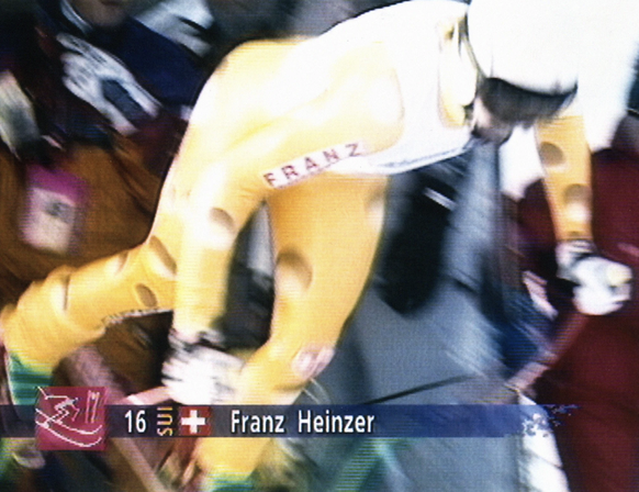 Statt «Emmentaler» prangt der Vorname von Franz Heinzer auf der Olympia-Version des Käsedress.