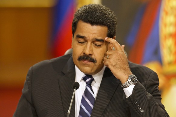 Sorgenfalten bei Venezuelas Präsident Nicolas Maduro. Die Zukunft sieht alles andere als rosig aus.&nbsp;