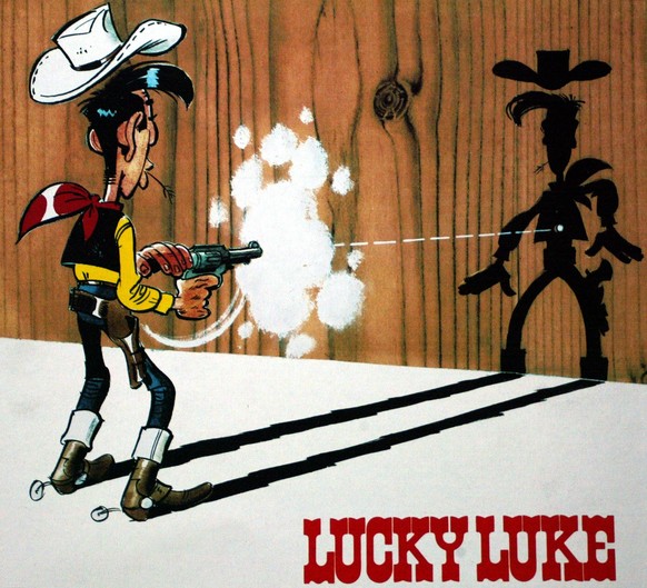 Das Handout vom Ehapa Verlag zeigt den Comic-Westernhelden, Lucky Luke der schneller schiesst als sein Schatten. Mit dem jetzt erschienenen Band "Eine Wildwest Legende" ist im Berliner Egmon ...