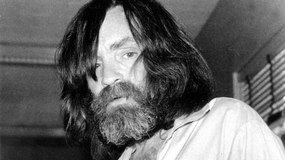 FILE - In this June 10, 1981 file photo, convicted murderer Charles Manson is photographed during an interview with television talk show host Tom Snyder in a medical facility in Vacaville, Calif. Auth ...