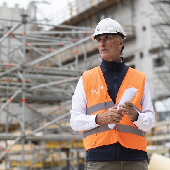 ZSC CEO Peter Zahner auf der Baustelle der Swiss Life Arena, dem zukuenftigen ZSC Stadion in Zuerich, aufgenommen am Sonntag, 6. September 2020. (KEYSTONE/Ennio Leanza)