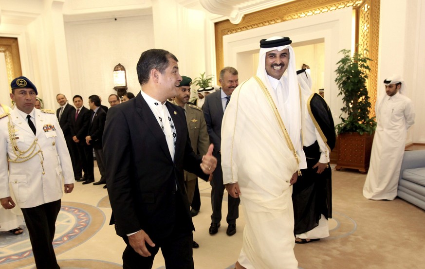 Wird er oder ein Familienmitglied von ihm in Zürich behandelt? Der Emir von Katar,&nbsp;Tamim bin Hamad al-Thani (rechts).