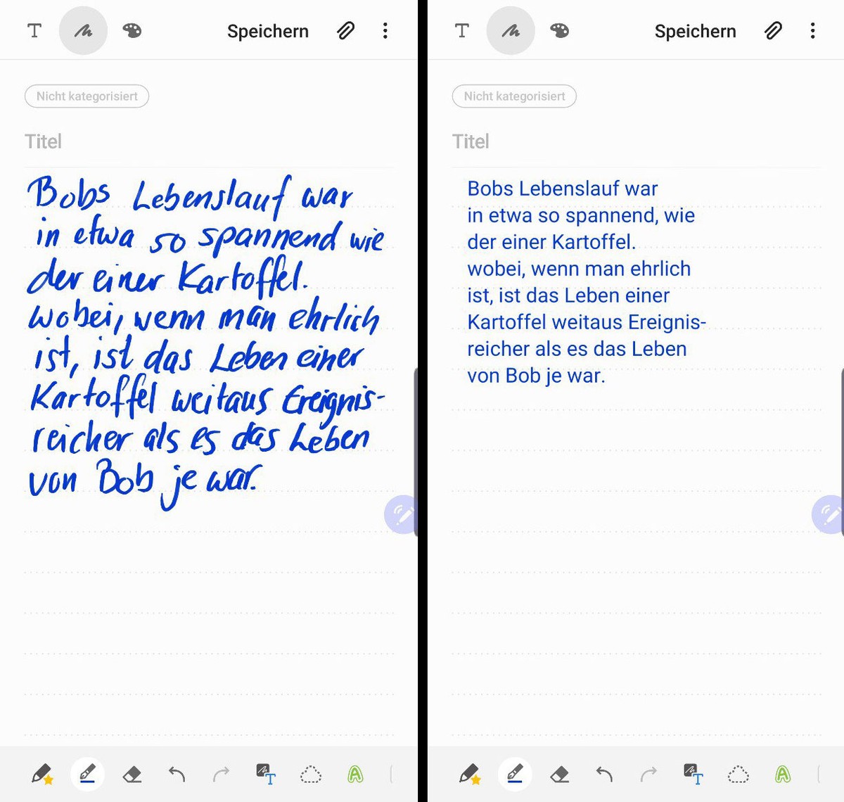 Text konvertieren Samsung Note 10 Plus