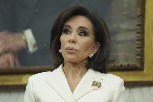 FILE - Interim U.S. Attorney General for the District of Columbia Jeanine Pirro listens to President Donald Trump speak during her swearing in ceremony, May 28, 2025, in Washington. (AP Photo/Evan Vuc ...