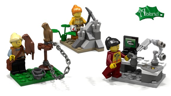 Die Falknerin, die Archäologin und die Ingenieurin: Diese Figurenvorschläge von Ellen Kooijman schafften es noch nicht in die Produktion von Lego.&nbsp;