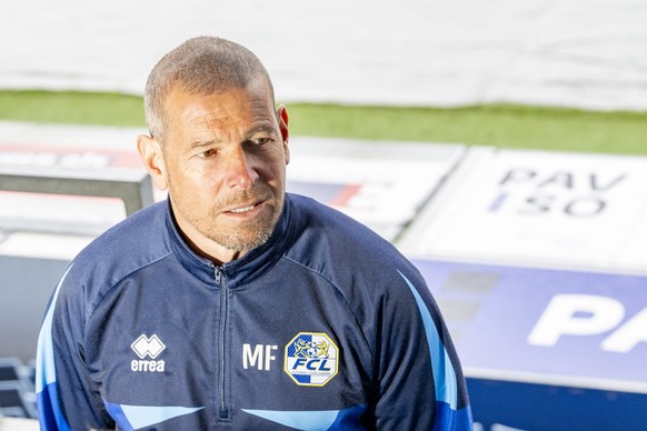 Der Trainer des FC Luzern, Mario Frick waehrend eines Medientermins des FC Luzern in der Swissporarena am 31. Maerz 2026 in Luzern. (KEYSTONE/Urs Flueeler)