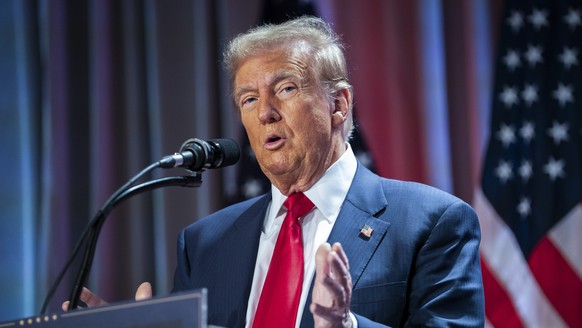 FILE - President-elect Donald Trump speaks during a meeting with the House GOP conference, Nov. 13, 2024, in Washington. (Allison Robbert/Pool via AP, File)