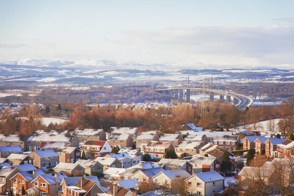 Image of the scottish town of Clydebank with the Erskine bridge. Glasgow,Scotland.