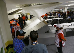 Der Presseraum im Maracana: ein Ort der Verwüstung. Insgesamt 87 Personen wurden verhaftet.