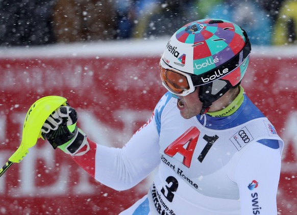 epa06460758 Daniel Yule of Switzerland during the Men&#039;s Slalom race of the FIS Alpine Skiing World Cup in Kitzbuehel, Austria, 21 January 2018. EPA/LISI NIESNER