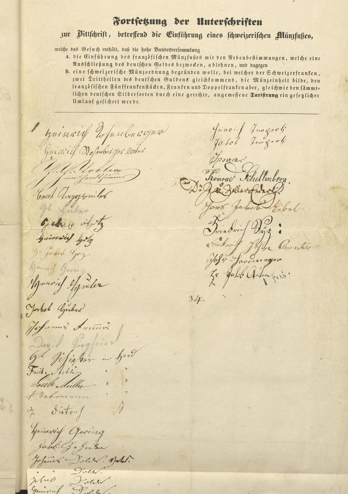 Pétition de Zurich (Aussersihl) pour un franc suisse sur la base du florin.
https://www.recherche.bar.admin.ch/recherche/#/fr/archive/unite/3278167