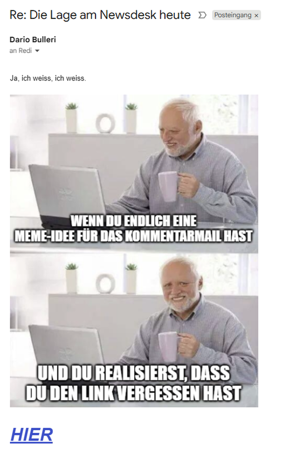 Darios Kommentar Mails zur fröhlichen Freischaltung