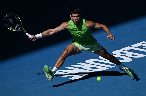 <p>Jede Faser des Körpers von Carlos Alcaraz wirkt maximal austrainiert.</p>