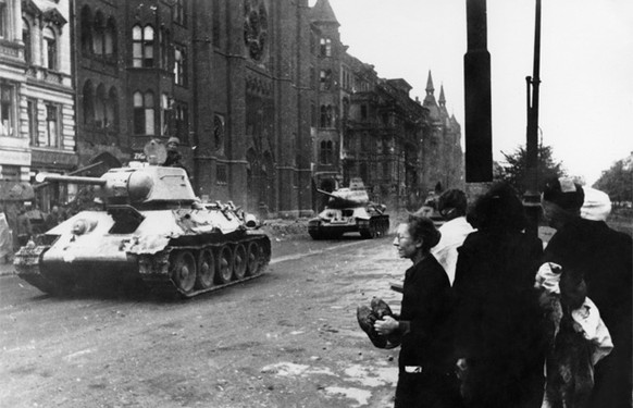 T-34-Panzer in Berlin 1945.